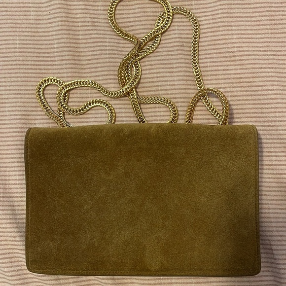 Saint Laurent Authentic brown suede/leather clutch bag - Picture 2 of 4